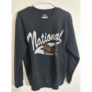 Public Universe National Athletic Department Black Pullover Sweater Size Medium
